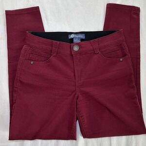 Democracy Jeans Ab Technology Women's 8 Ankle Skinny Burgundy Wine Stretch Denim